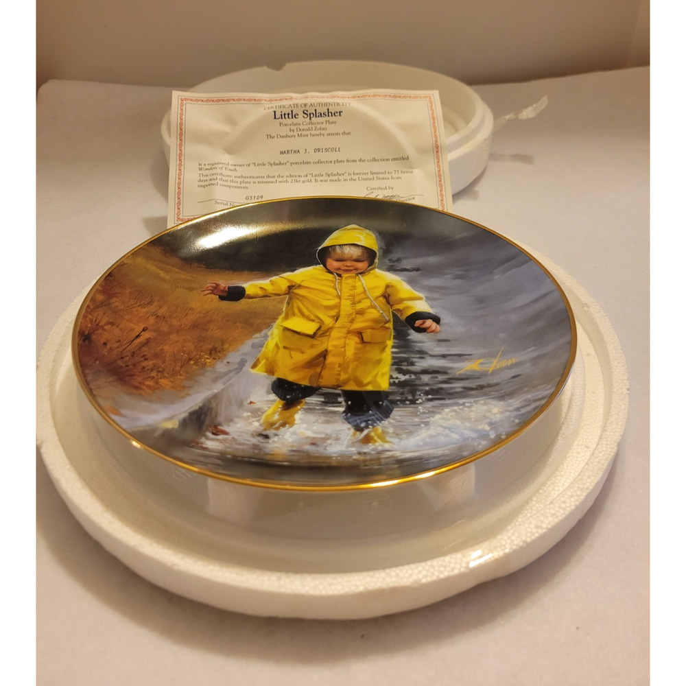 Danbury Mint Little Splasher by‎ Donald Zolan Collectible Plate with COA #G3109